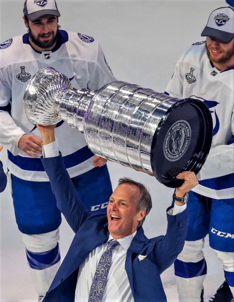 22 Jon Cooper holding Stanley Cup