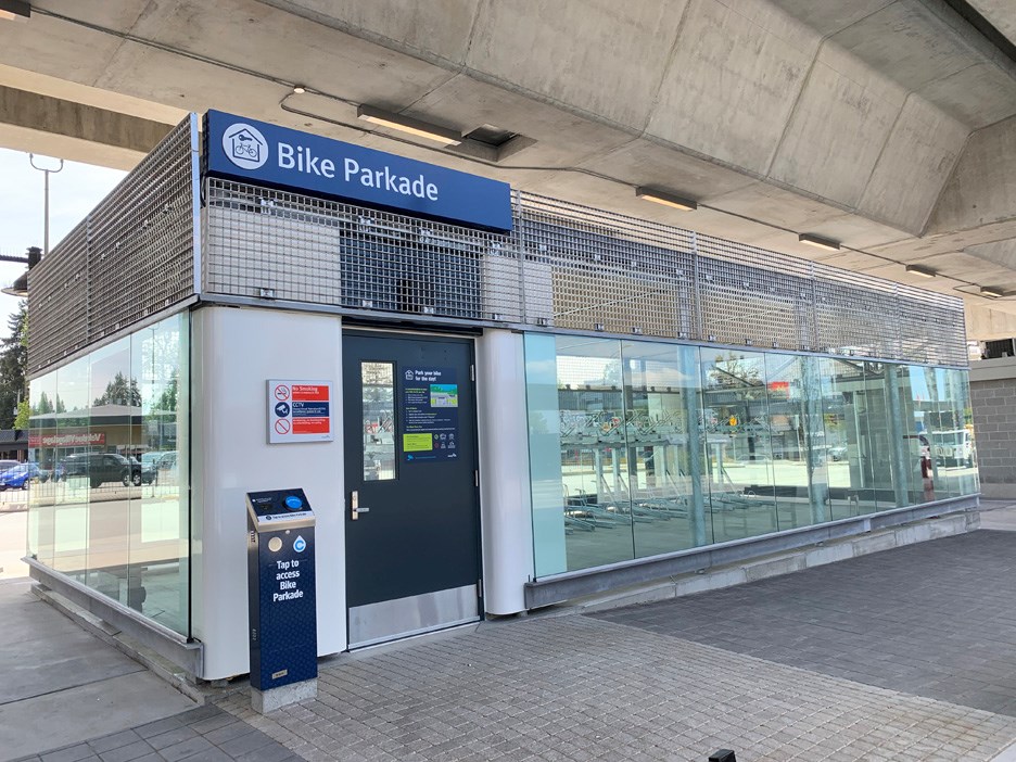 burquitlam bike parkade translink