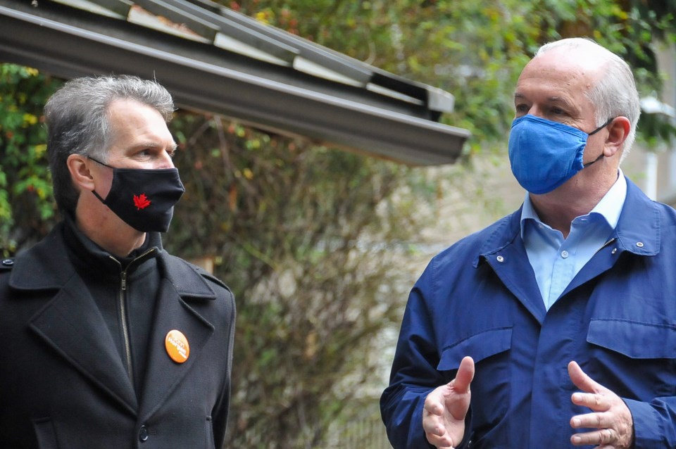 BC NDP Leader John Horgan and Coquitlam-Burke Mountain candidate Fin Donnelly at the Hoy Creek Hatch