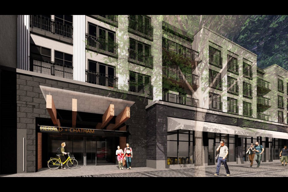 Proposed Herald/Chatham Street development. View of Chatham St. entrance. Supplied by development group Denciti Development Corp. and Nicola Wealth Real Estate.