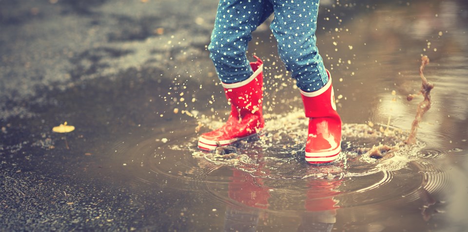 rain, boots, child in rain, stock photo