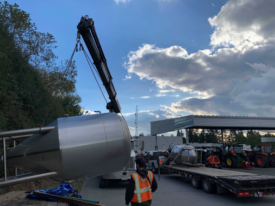 At over a ton, the fermenters are so big they require a crane to move them.