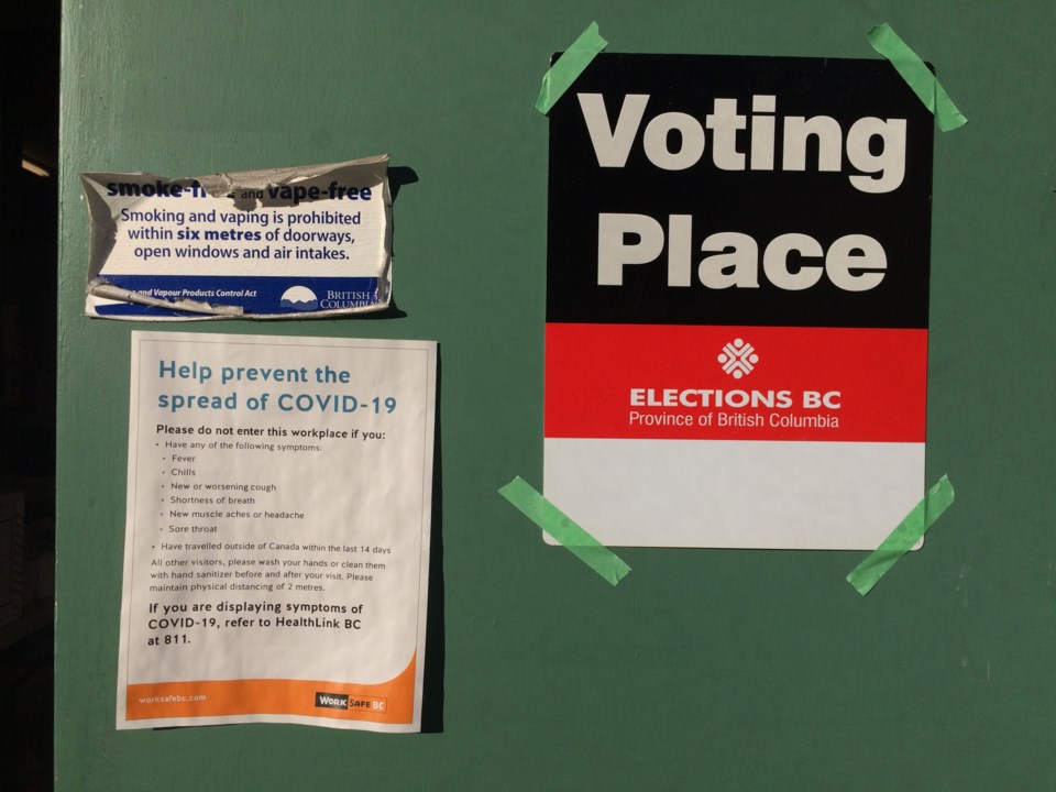 COVID-19, Elections B.C., voting place