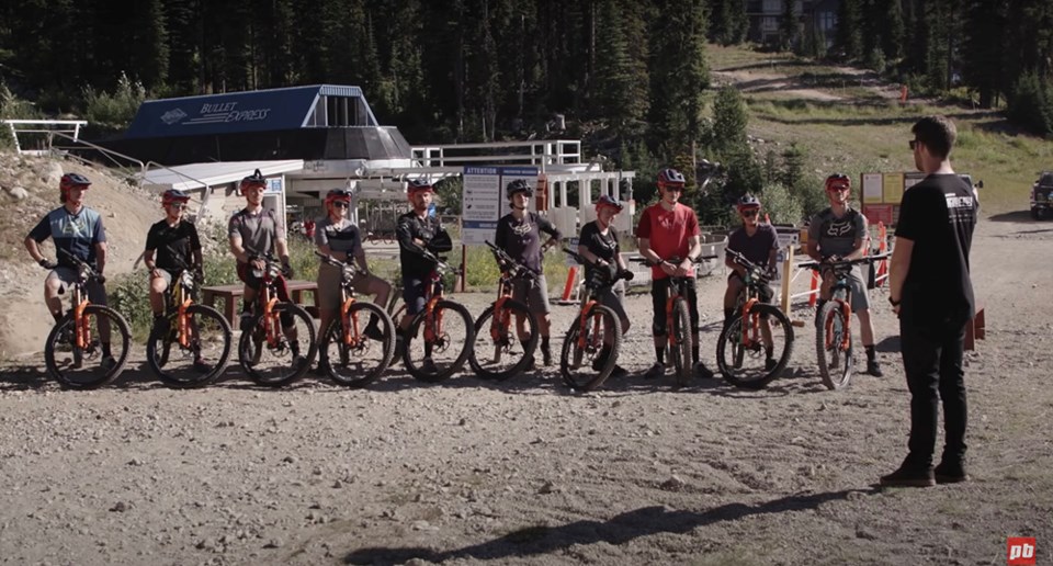 Pinkbike Academy contestants prepare for a challenge in Episode 1.