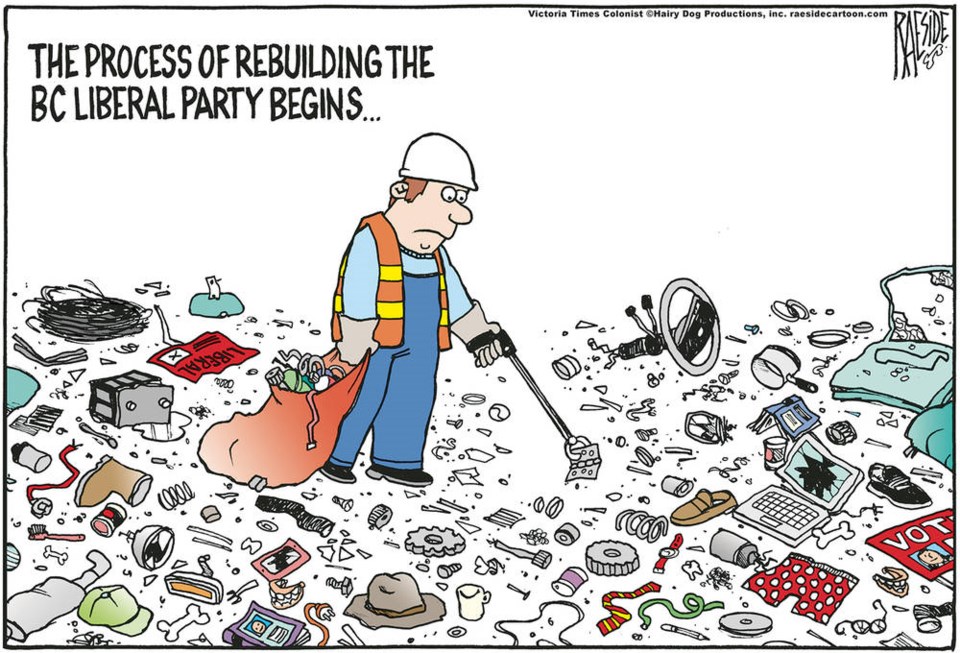 Adrian Raeside cartoon, Oct. 28, 2020 - Rebuilding the B.C. Liberals