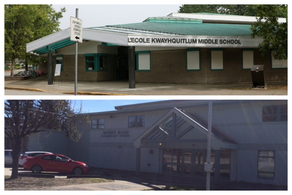 Kwayhquitlum middle school in Port Coquitlam and Mundy Road elementary