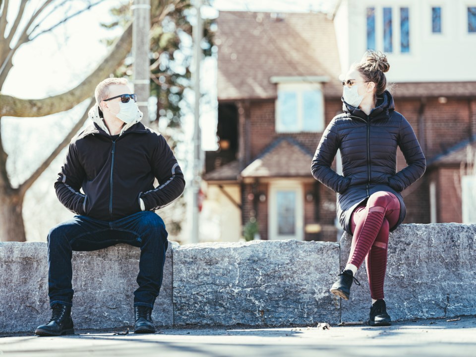 friends, outside, COVID, masks