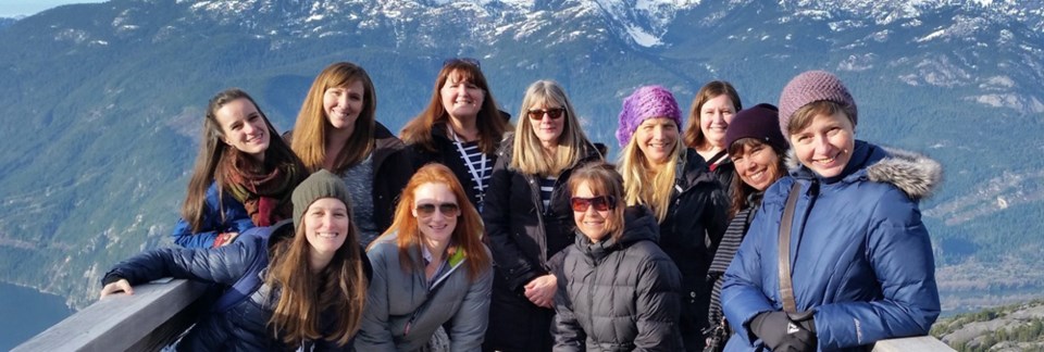 Donna Bent (centre at the back) and colleagues.