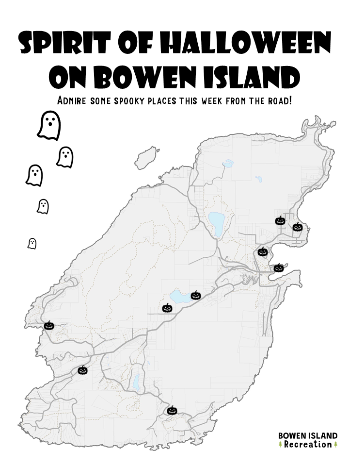 Map of Bowen showing where there are Halloween decorations