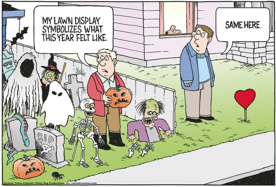 Adrian Raeside cartoon - Pandemic Halloween, Oct. 31, 2020
