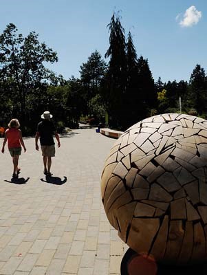 Shattered Sphere by Brent Comber is part of the VanDusen Botanical Garden's Touch Wood Sculpture exhibit, which begins June 20.