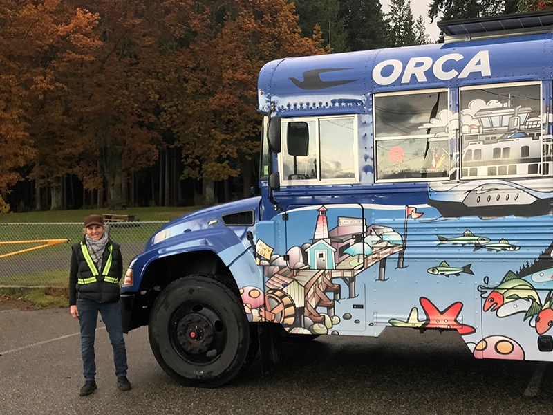 IMPORTANT SERVICE: Autumn Ennenburg delivered the ORCA Bus to Sunset Park in Wildwood on November 4. The ORCA Bus program is one of a number of services Powell River and District United Way delivers throughout the region. Shane Carlson photo