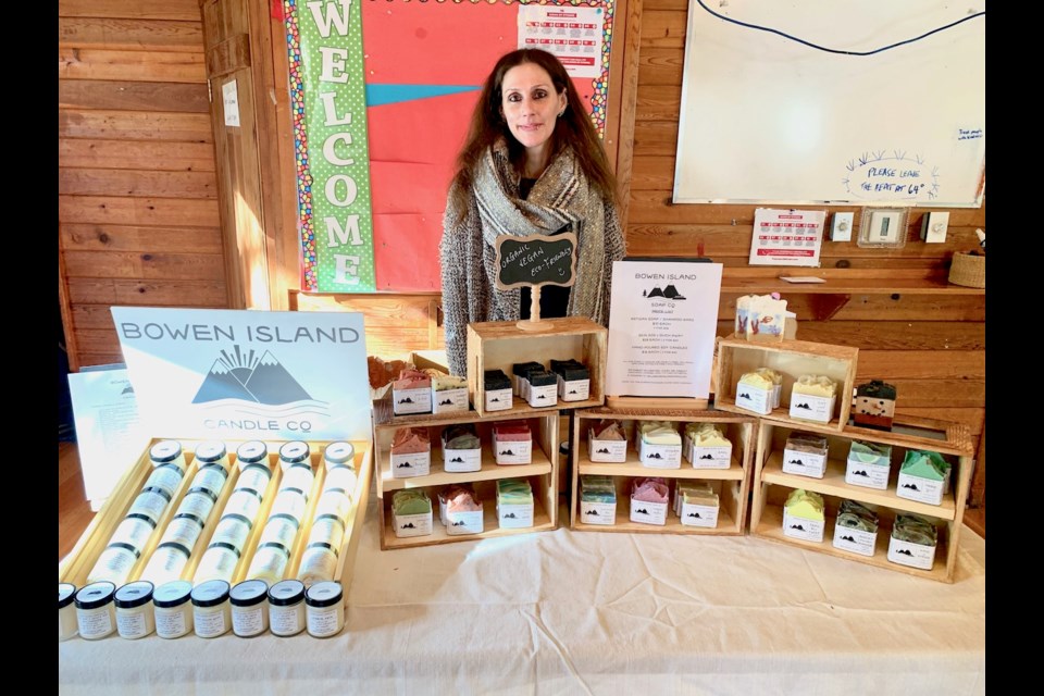 Market organizer Helen Platts with Bowen Island Soap Co.