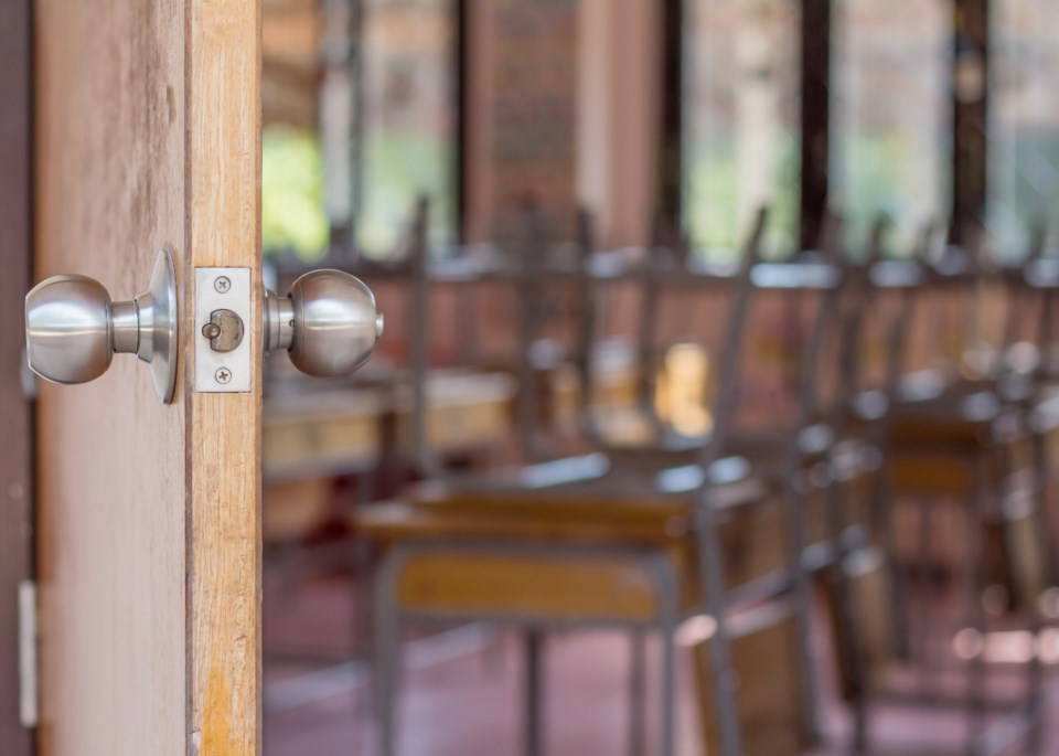 opening door, classroom, education, stock photo