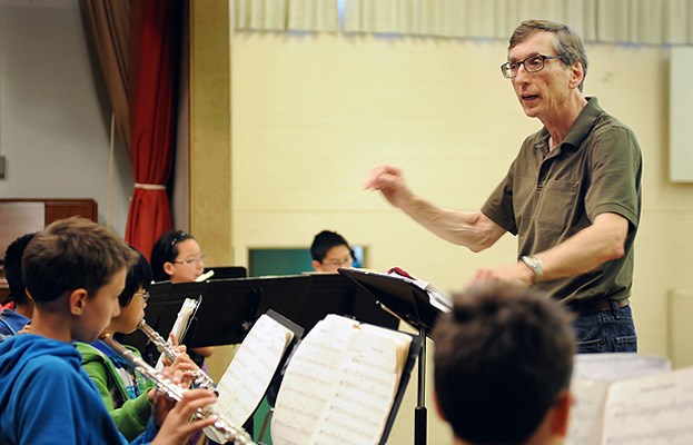 General Wolfe elementary band teacher Peter Findlay conducts one of his last music classes at the school this week. Scan page with Layar to see more photos.