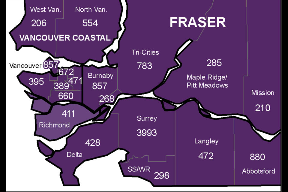 Of the 783 cases of COVID-19 reported in the Tri-Cities between January and Oct. 31 (seen here), nearly half (363) were reported last month.