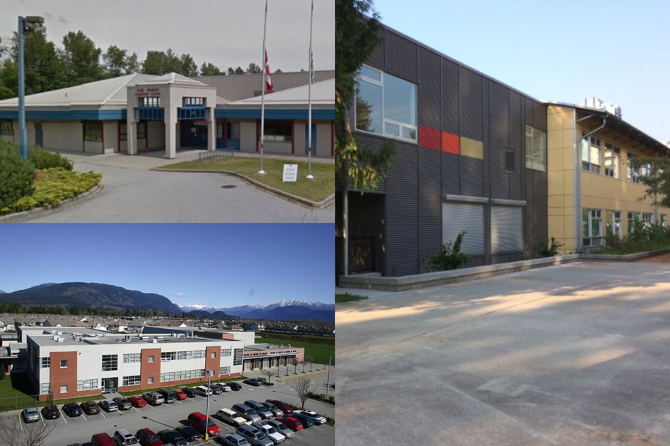 Hazel Trembath elementary (top left); Glen elementary (right); and Archbishop Carney Regional Second