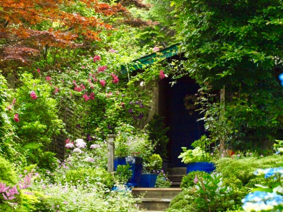 A back door leading into the garden