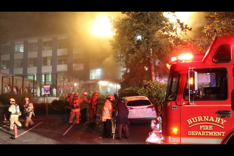 Burnaby Fire Department at the scene of a fire at Burnaby Hospital. Ryan Stelting photo