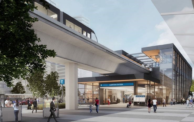 The proposed design for Capstan Canada Line Station.