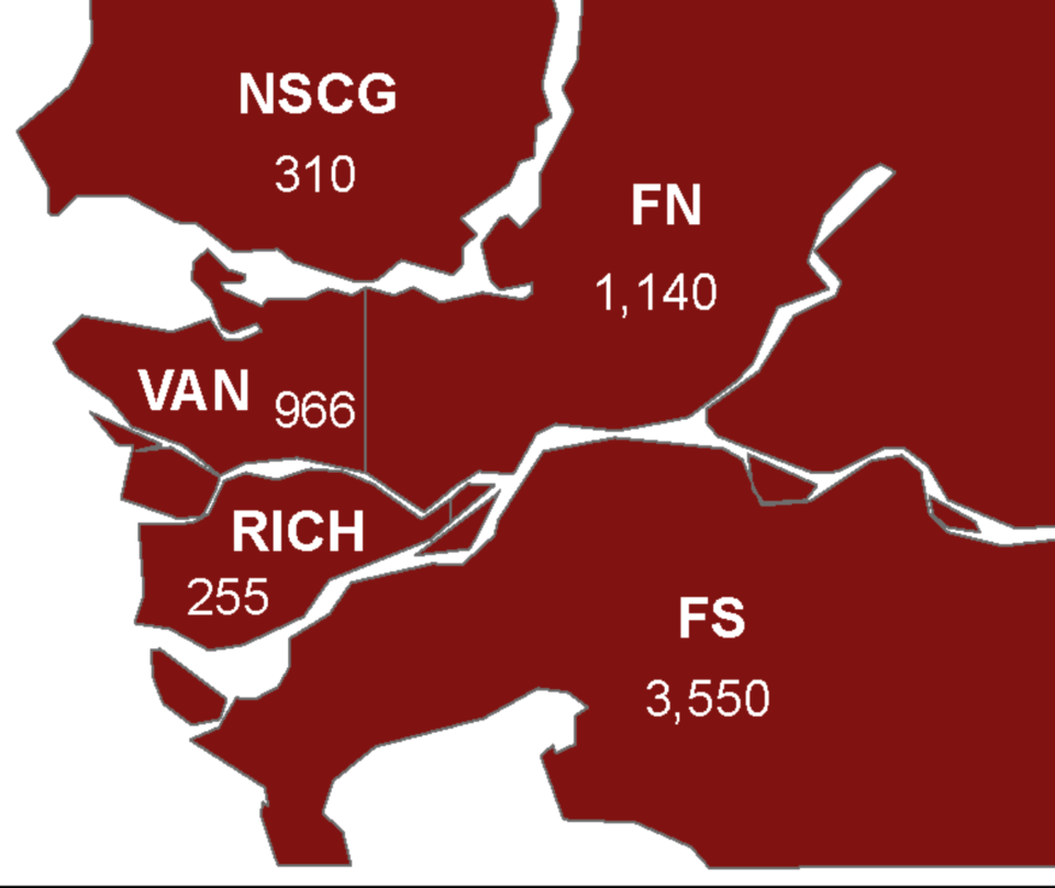 Of the 1,140 new cases reported over the last two weeks, fraser north