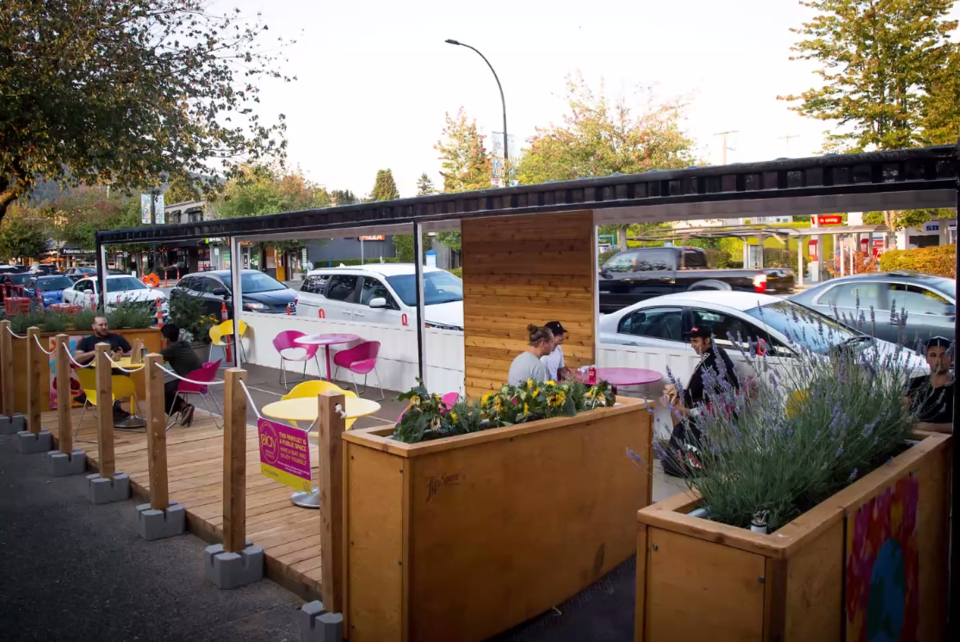 shipping container parklet