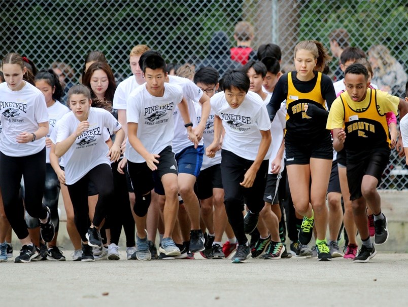 Students from Pinetree secondary run cross-country