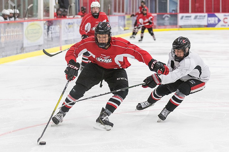 Citizen Photo by James Doyle/Local Journalism Initiative. The Cariboo Cougars played an intersquad game on Sunday in Kin 1. The team is unable to play regularly scheduled games due to COVID travel restrictions.