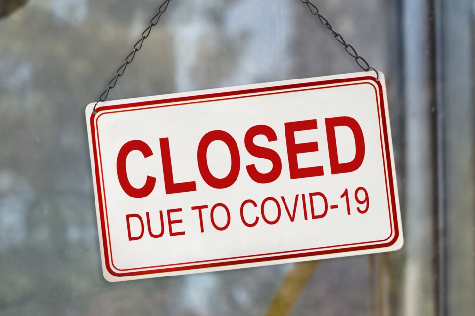 closed for COVID, stock image