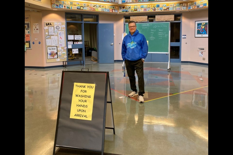 Ross Jacobsen is the principal of Coquitlam River elementary who welcomed back students to school in June after schools were shut down after spring break, and he welcomed kids back again in September. There are about 1,600 students still learning from their home in the gradual transition program.