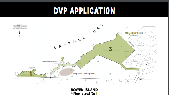 A map of a Tunstall Bay lot with sections highlighted in green