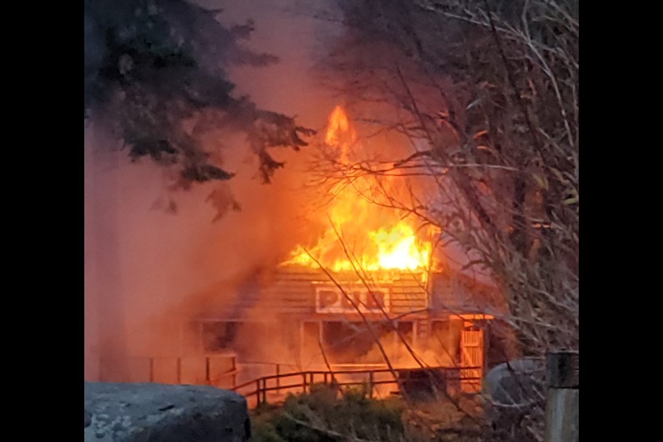 Garden Bay Pub in flames Nov. 26.