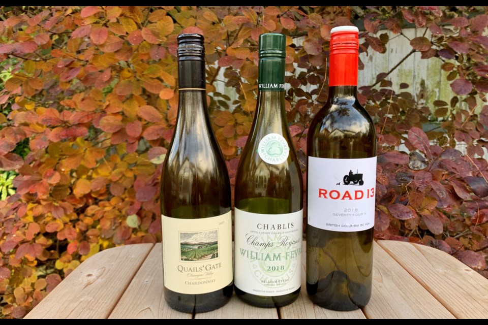 Quails Gate Chardonnay, William Fevre Chablis, and Road 13 Seventy-Four K are three recommendations to enjoy in the lead up to Christmas.