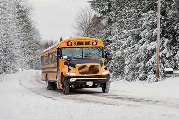 school bus winter
