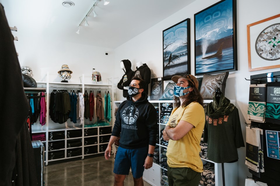 Find eco-friendly and locally-made Indigenous apparel and art shipped to you from Kwigwatsi Studio in Comox. photo Kimberley Kufaas