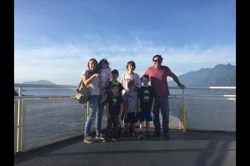 The family of Felipe Hidalgo and Daniela Weldt moved to Squamish in February. The couple have six children, five boys and one girl.