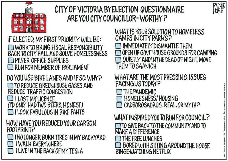 Adrian Raeside cartoon, Dec. 5, 2020: Victoria council byelection