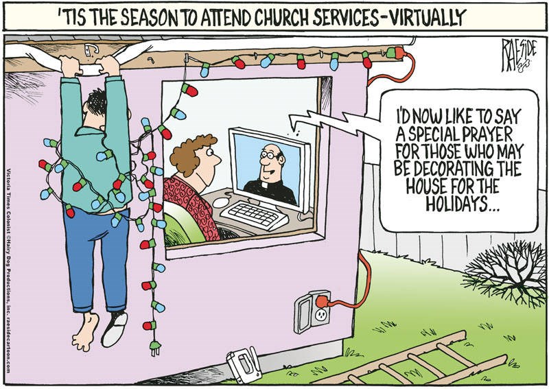 Adrian Raeside cartoon, Dec. 11, 2020 - remote church services