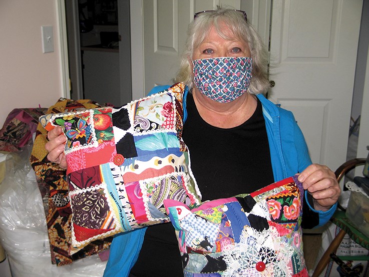 Peggy Wright with some of her creations.