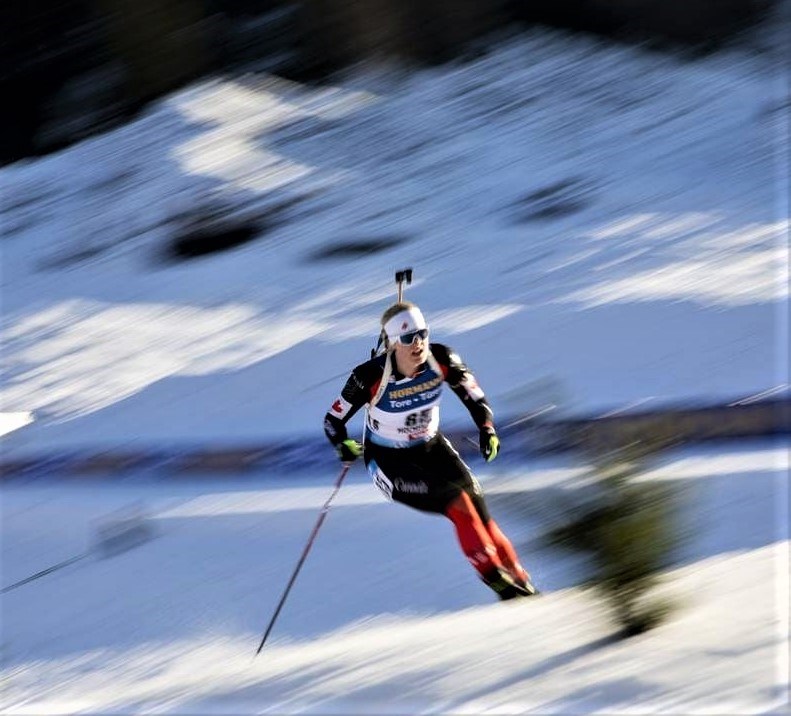 24 sarah beaudry in sprint in Hochfilzen, Austria Dec. 18 2020