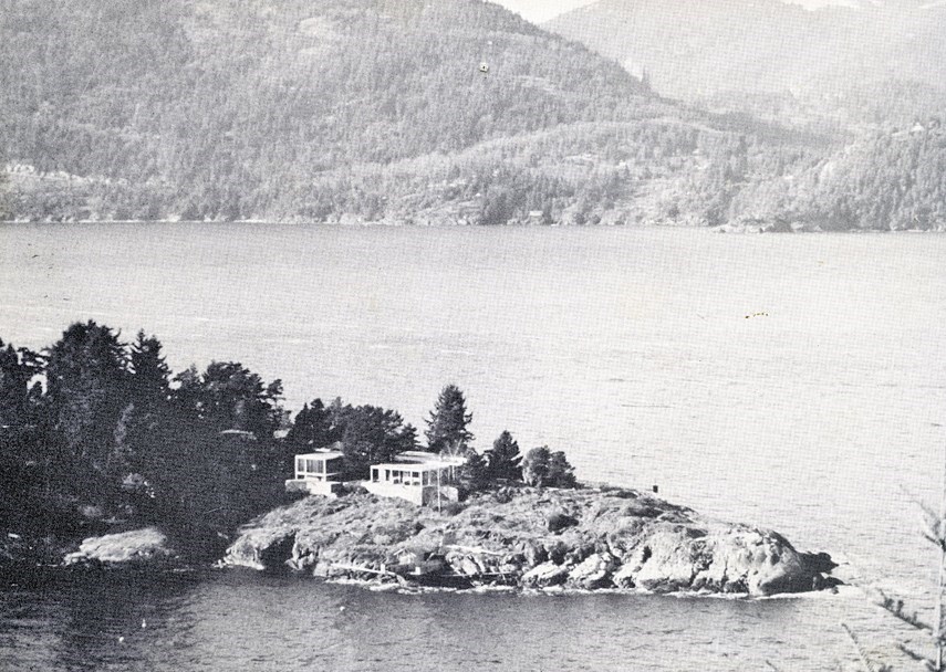 The Killam-Massey Residence at 7290 Arbutus Place, built in 1955, with Bowen Island in the backgrou