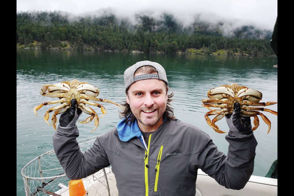 Chris Hall harvests Dungeness crab in the Gulf Islands.