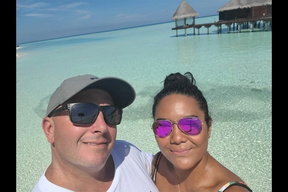 Neal Van Beers and Charmaine Sanchez in the Maldives.