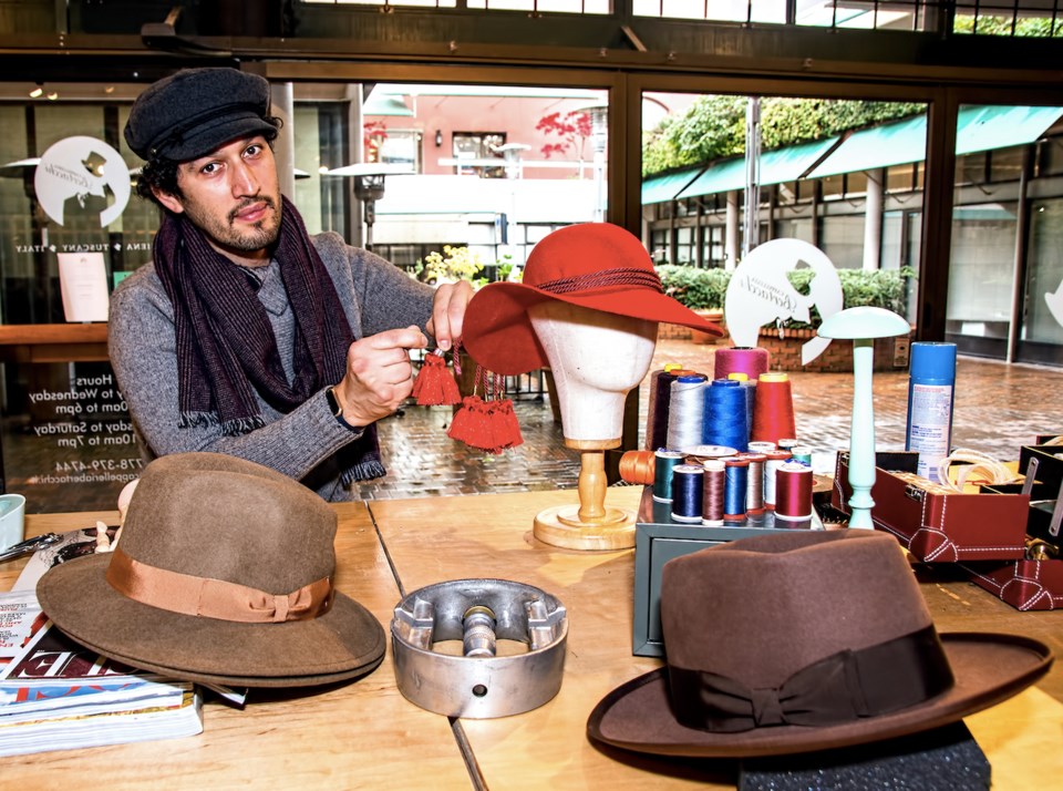 : Adi Bertacchi, owner of Bertacchi Italian Hats, Vancouver: real stores lead retail surge. | Chung