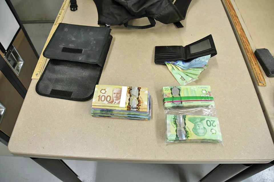 Nanaimo RCMP seized drugs and cash during a recent arrest. NANAIMO RCMP