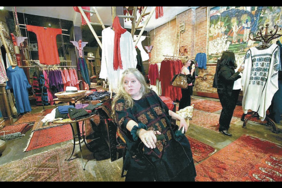 Rosina Usatch in 2006 in Carnaby Street, her store at 538 Yates St. Times Colonist