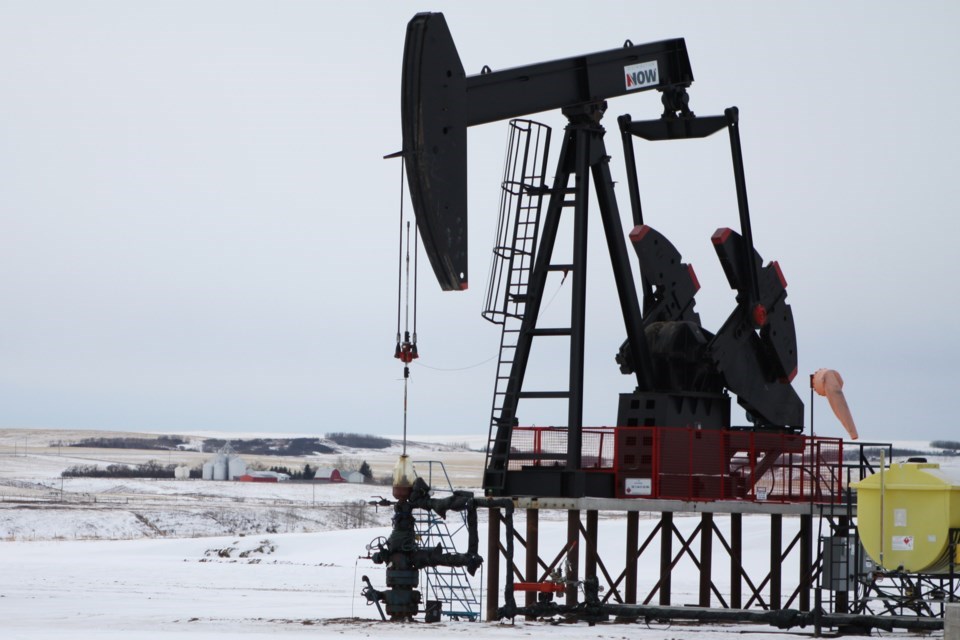 A pumpjack in Kneehill County near Three Hills, Alberta. | Claire Theobald