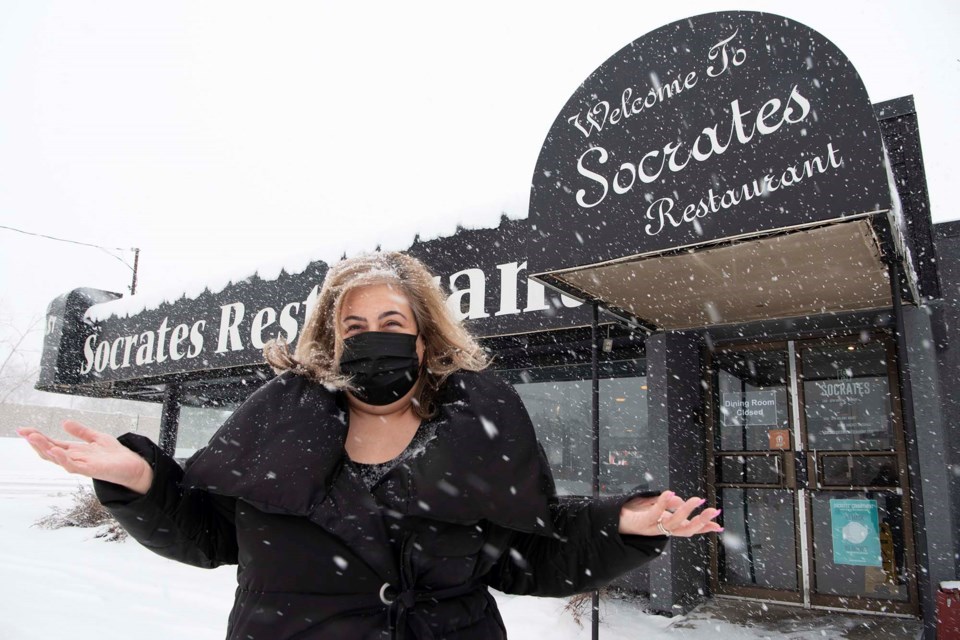 Owner Lynn Kolpak not sure if her Socrates Restaurant would reopen for indoor dining. Kevin Ma