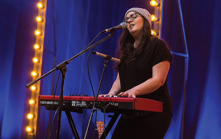 Citizen Photo by James Doyle/Local Journalism Initiative. Naomi Shore performs on stage on Saturday afternoon pre-recording her set that will be shown on Saturday night as part of Coldsnap's Coldstream live-stream.