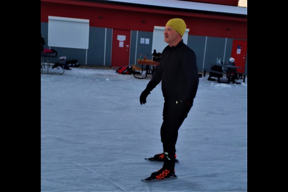 It wasn't enough for Scott Fast when he finished skating 100 kilometres Dec. 28 at the Exhibition Park ice oval. The 41-year-old was back a few weeks later and completed a 160-km trip. That's 400 laps around the oval and he did through a snowstorm in less than eight hours.